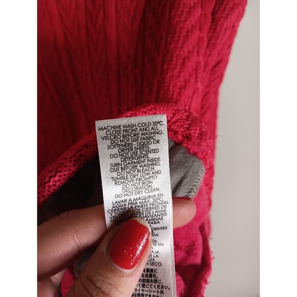SPYDER Hot Pink Ribbed Knit Zip Front Core Sweater Jacket Women’s Sz Medium - Picture 4 of 6